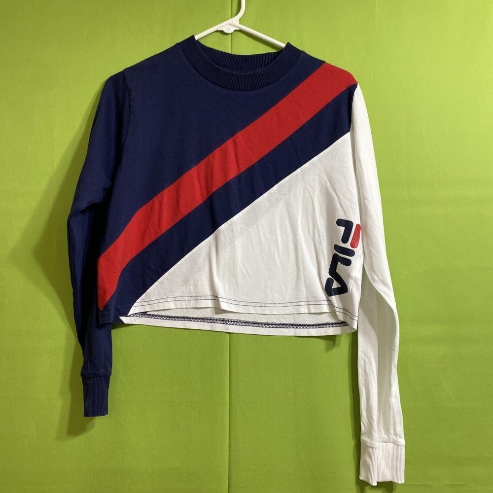 FILA‎ Blue Women's Blue, Red, White Graphic Pullover Sweatshirt Sz S